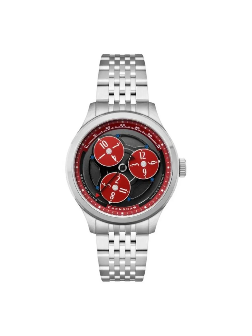 NWT Thomas Earnshaw Hexham Trisect Black Dial Men's Watch